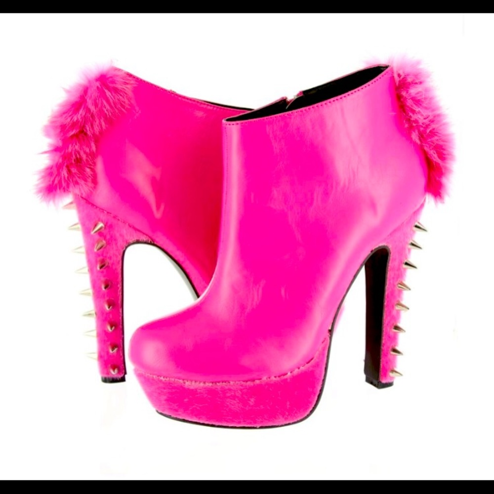 Abbey Dawn Split Ends Platform Bootie Pink NIB #8